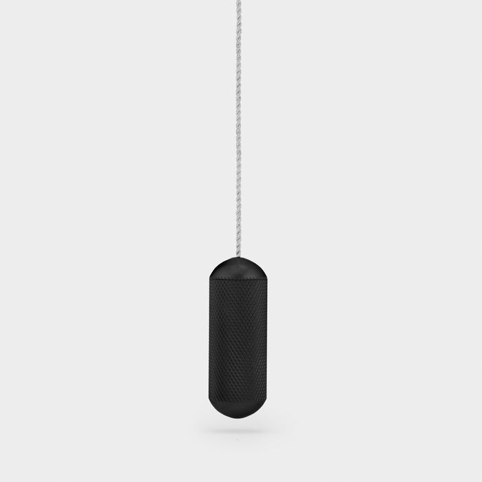 Brass Knurled Cylinder Pull Cord Light Switch in Black