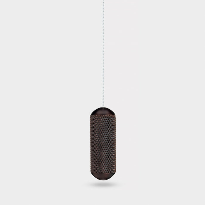 Brass Knurled Cylinder Pull Cord Light Switch in Bronze