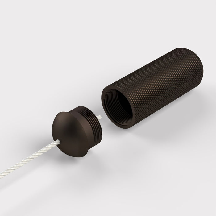 Brass Knurled Cylinder Pull Cord Light Switch in Bronze – product view 3