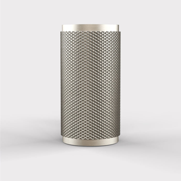 Brass Knurled Cylinder Pulls in Silver – product view 4