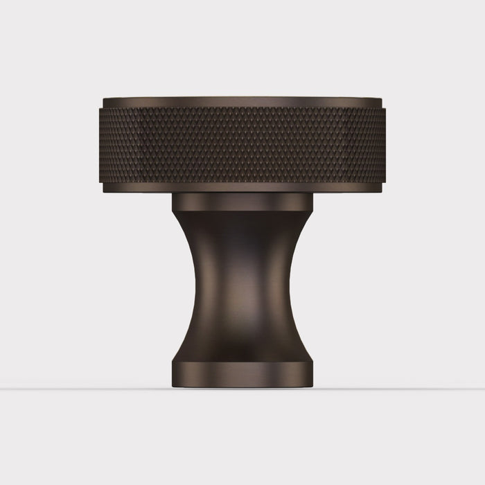 Brass Knurled Round Door Knobs in Bronze – product view 2