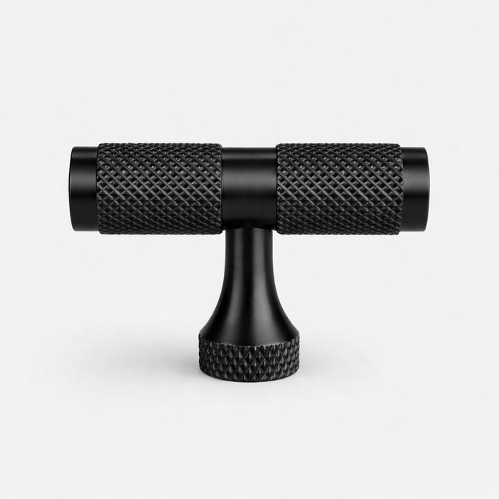 Brass Knurled T Bars in Black – product view 2