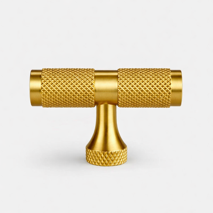 Brass Knurled T Bars in Gold – product view 2