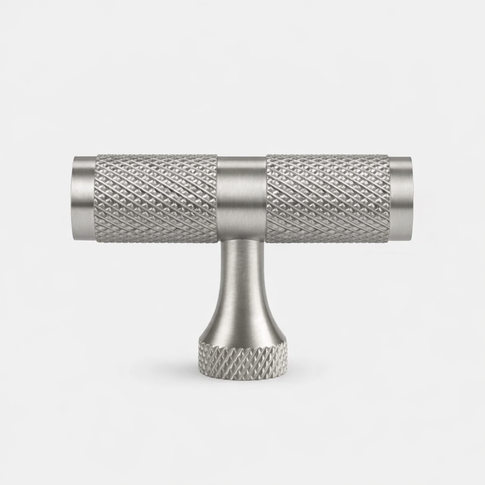 Brass Knurled T Bars in Silver – product view 2