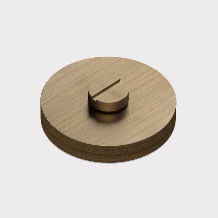 Brass Knurled Thumbturn Door Lock Set in Antique – side view