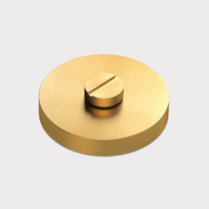 Brass Knurled Thumbturn Door Lock Set in Gold – side view