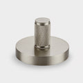 Brass Knurled Thumbturn Door Lock Set in Silver