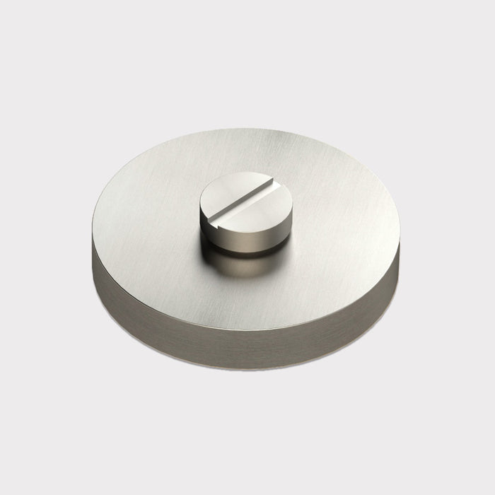 Brass Knurled Thumbturn Door Lock Set in Silver – side view