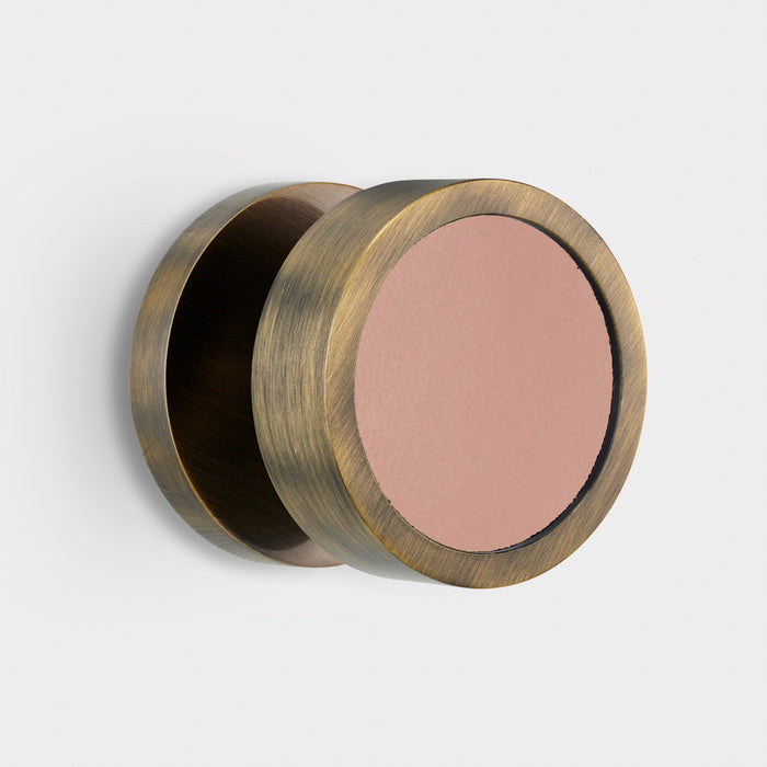 Brass & Leather Mortice Door Knobs in Antique – installed view