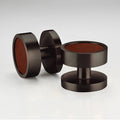 Brass & Leather Mortice Door Knobs in Bronze – product view 3