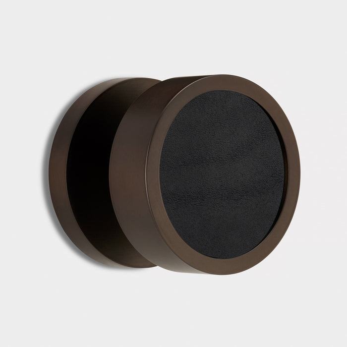 Brass & Leather Mortice Door Knobs in Bronze – product view 8