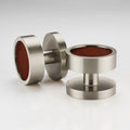 Brass & Leather Mortice Door Knobs in Silver