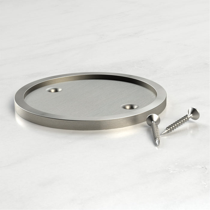 Brass & Leather Number Door Plaque in Silver – product view 3