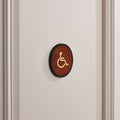 Brass & Leather Symbol Door Plaque in Black