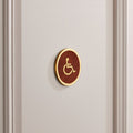 Brass & Leather Symbol Door Plaque in Gold