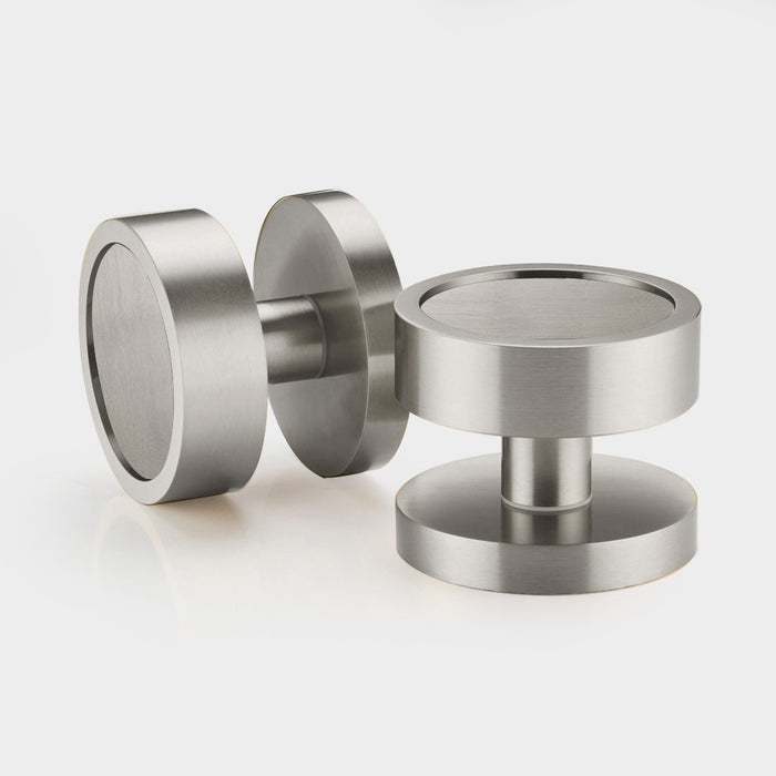 Brass Mortice Door Knobs in Silver