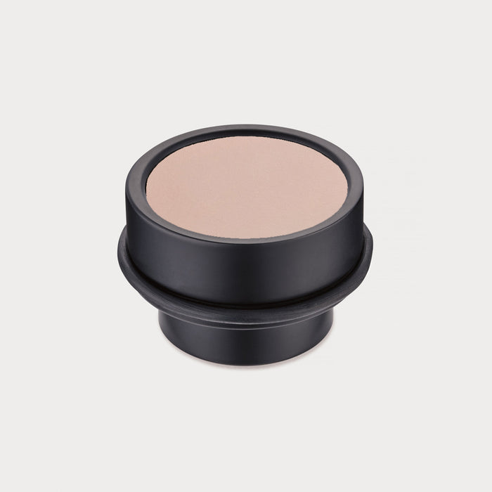 Brass & Pink Leather Mounted Door Stops in Black – installed view