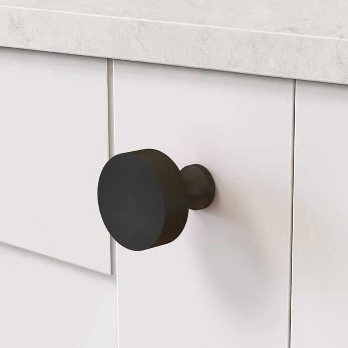 Brass Round Door Knobs in Black – product view 3