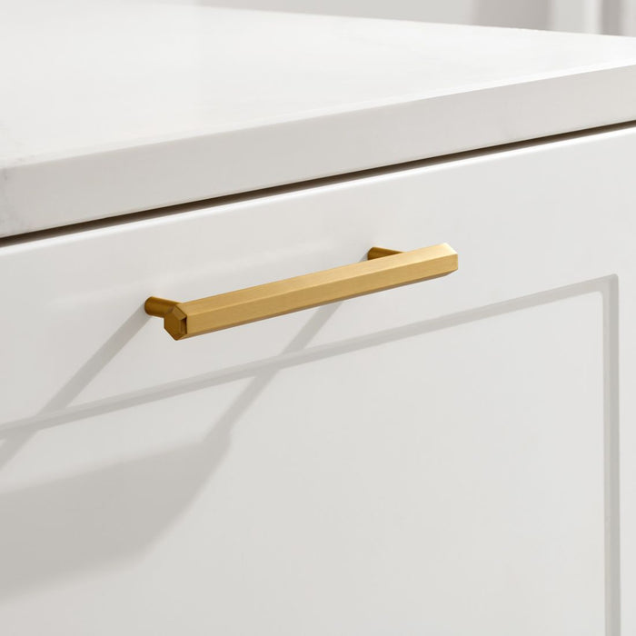 Brass Slim Hexagonal Cabinet Handles in Gold – product view 3