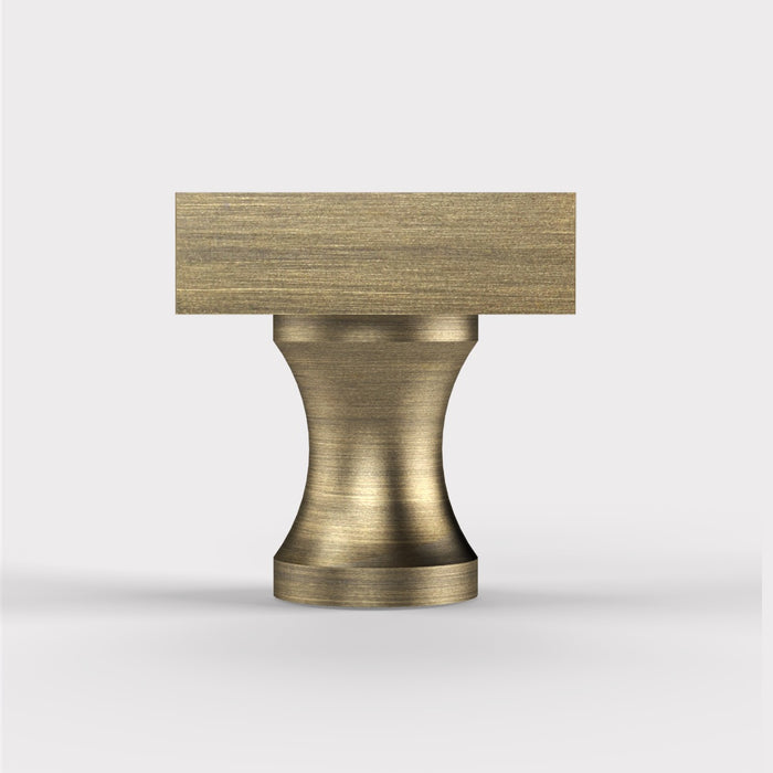 Brass Square Door Knobs in Antique – product view 2