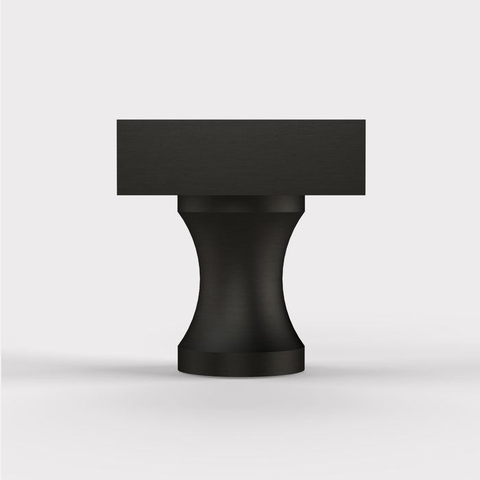 Brass Square Door Knobs in Black – product view 2