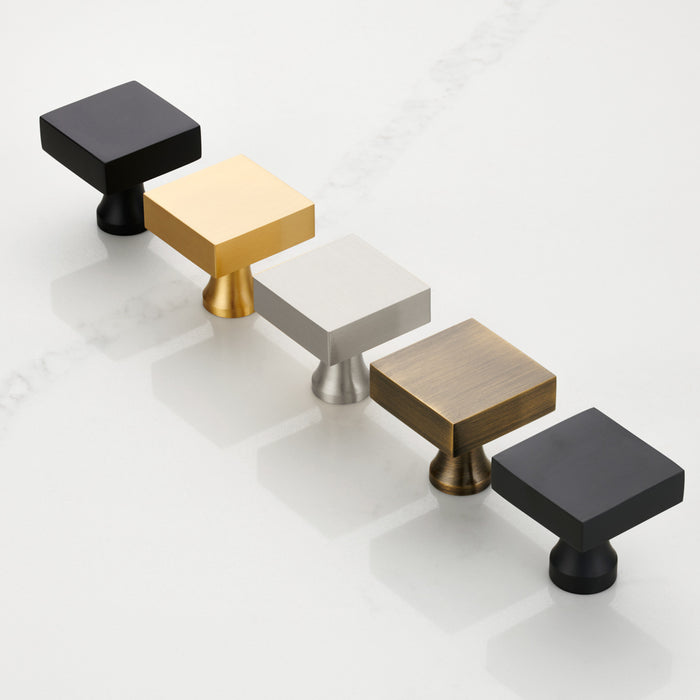 Brass Square Door Knobs in Gold – product view 5