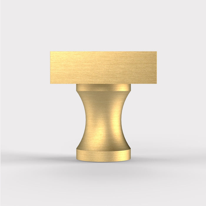 Brass Square Door Knobs in Gold – product view 2