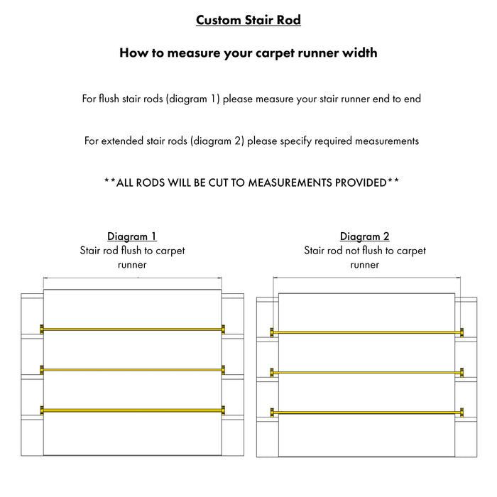 Brass Stair Carpet Runner Rods With No Finial in Bronze – product view 3
