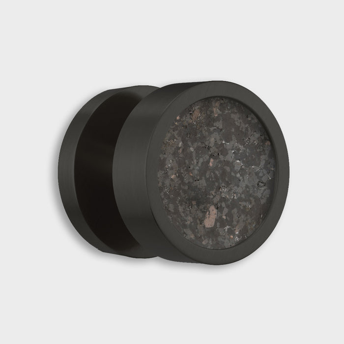 Brass & Terrazzo Mortice Door Knobs in Black – installed view