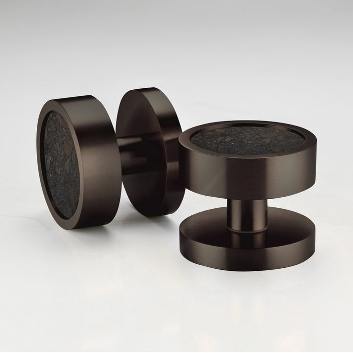 Brass & Terrazzo Mortice Door Knobs in Bronze