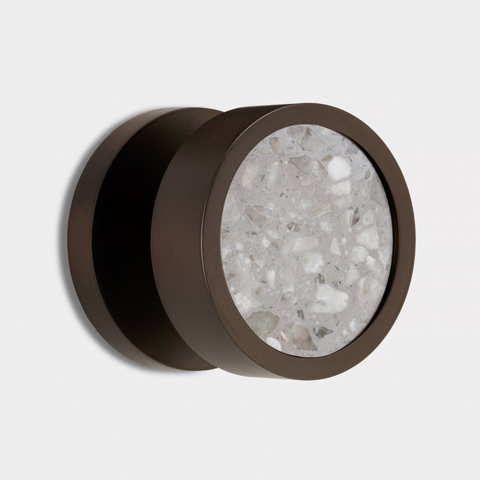 Brass & Terrazzo Mortice Door Knobs in Bronze – product view 4