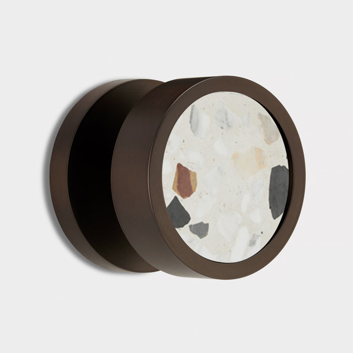 Brass & Terrazzo Mortice Door Knobs in Bronze – product view 5