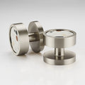 Brass & Terrazzo Mortice Door Knobs in Silver – product view 2