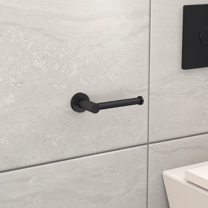 Brass Wall Mounted Toilet Roll Holder in Black – product view 2
