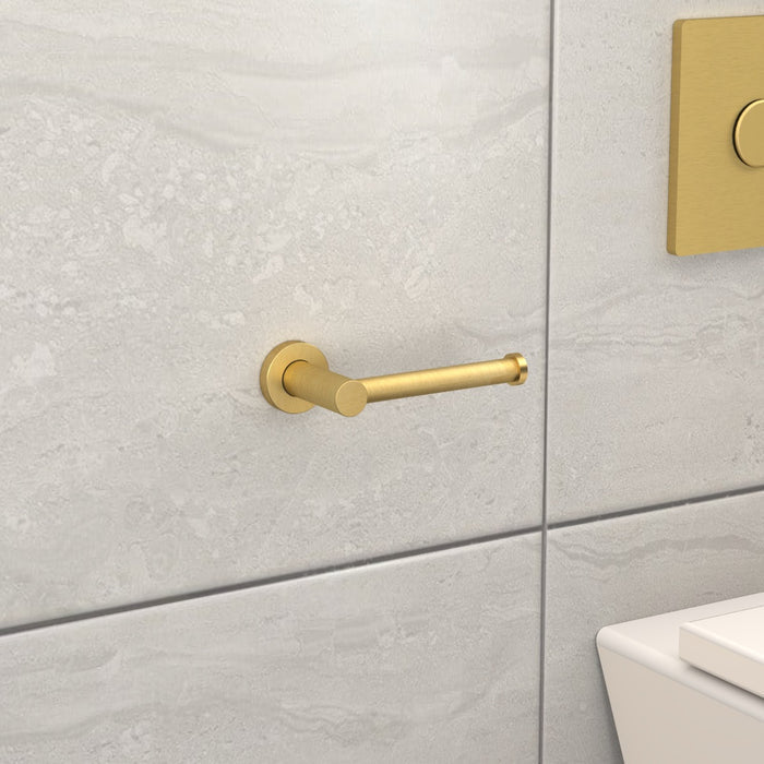 Brass Wall Mounted Toilet Roll Holder in Gold – product view 2