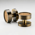 Brass & Wood Mortice Door Knobs in Antique