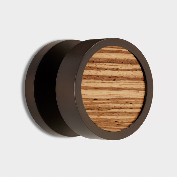 Brass & Wood Mortice Door Knobs in Bronze – product view 6