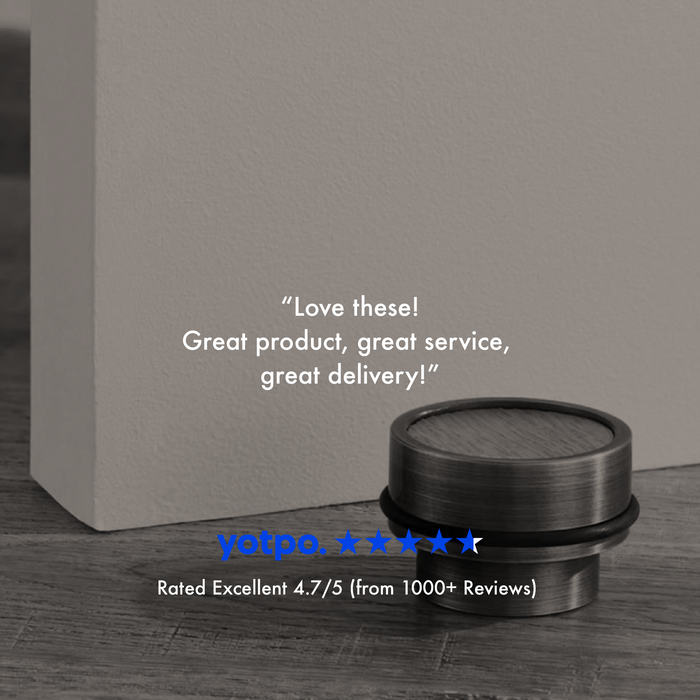 Customer reviews for Brass & Maple Wood Floor Mounted Door Stops in Antique