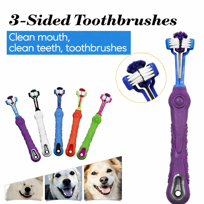 BrightBite Triple-Head Dog Toothbrush