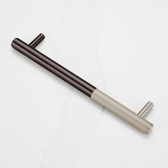 Bronze Brass Linear Cabinet Handle with Tip in Silver – product view 2