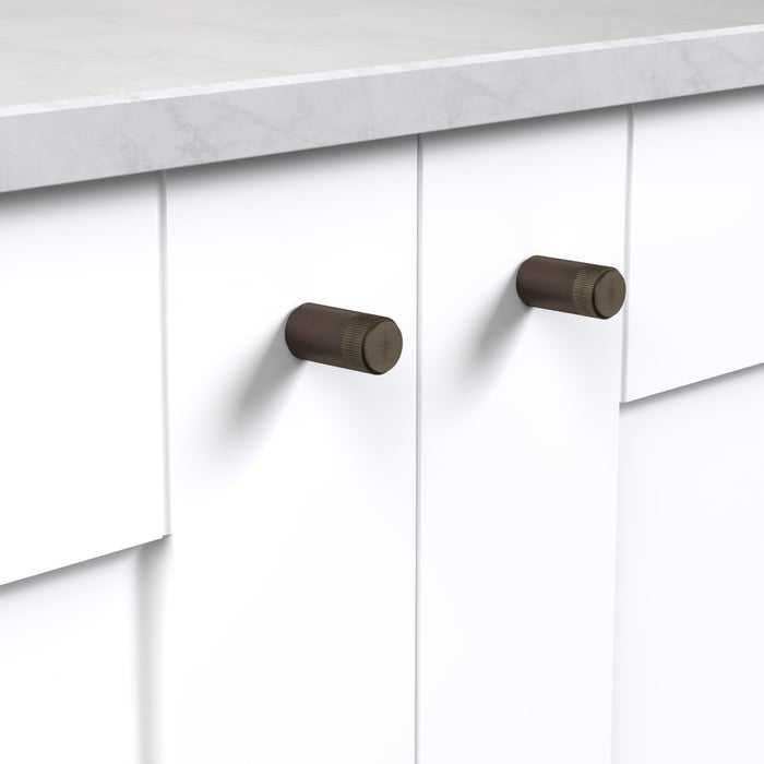 Bronze Brass Linear Cylinder Pulls With Tip in Antique – product view 2