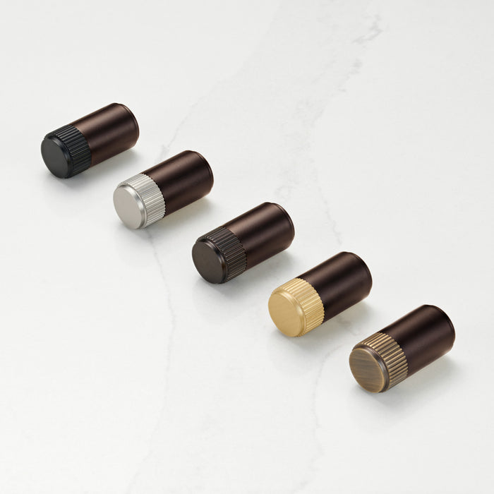 Bronze Brass Linear Cylinder Pulls With Tip in Black – product view 3