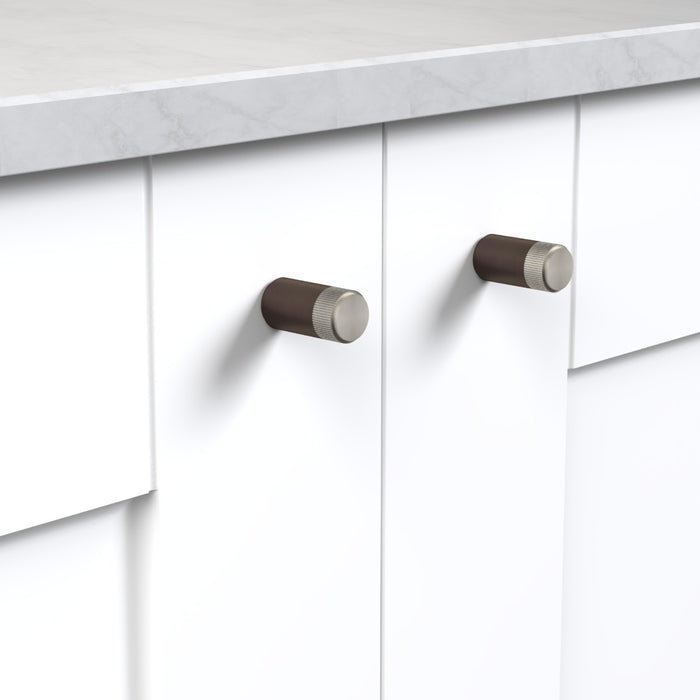 Bronze Brass Linear Cylinder Pulls With Tip in Silver – product view 2