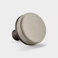 Bronze Brass Linear Door Knobs with Tip In Silver