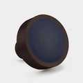 Bronze & Leather Round Door Knobs in Blue