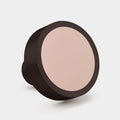 Bronze & Leather Round Door Knobs in Pink