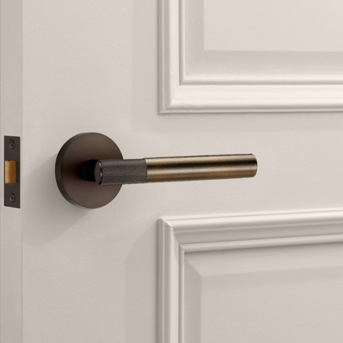 Bronze Linear Lever Handle with Tip in Antique – product view 2