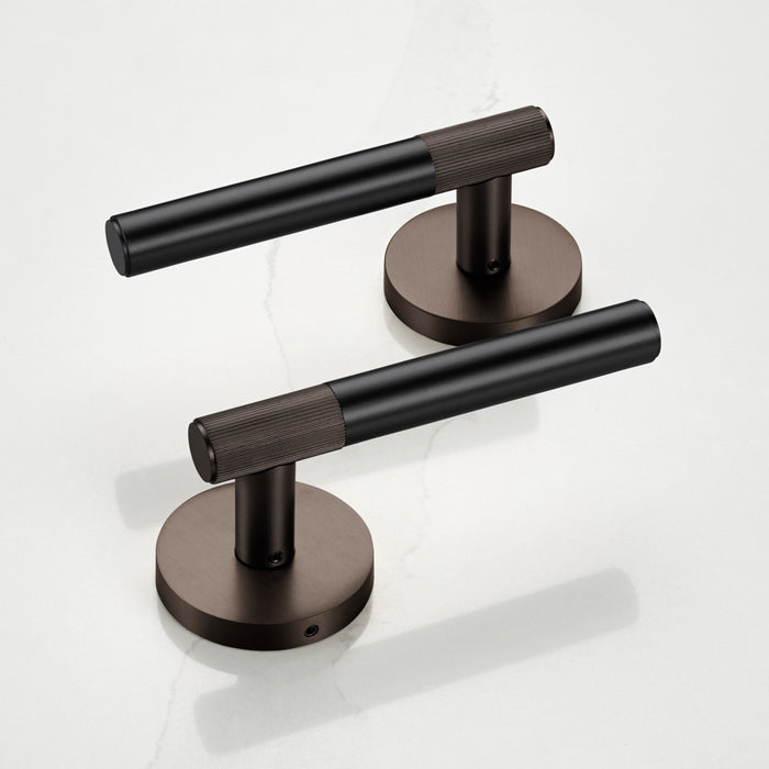 Bronze Linear Lever Handle with Tip in Black