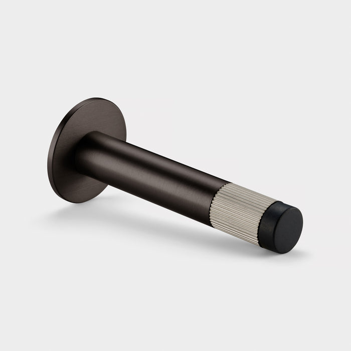 Bronze Linear Wall Mounted Door Stop in Silver