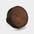 Bronze & Wood Round Door Knobs in Walnut